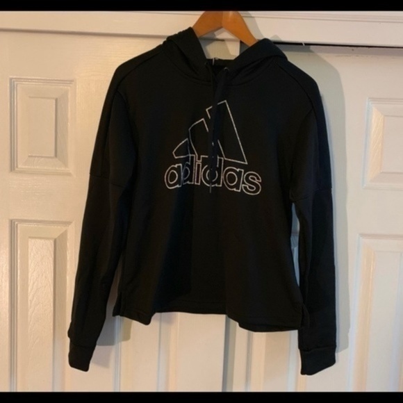 Adidas Black and white Logo Hoodie Size Small - Picture 2 of 9